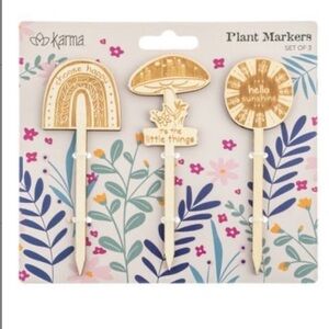 Karma Tan 'Little Things' Mushroom Plant Marker Set, NWT